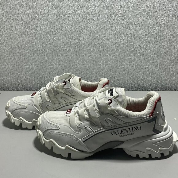 NEW VALANTINO GARAVANI Men’s Climbers VLogo Low-Top Sneakers – Red/White Size 8 - Picture 1 of 7